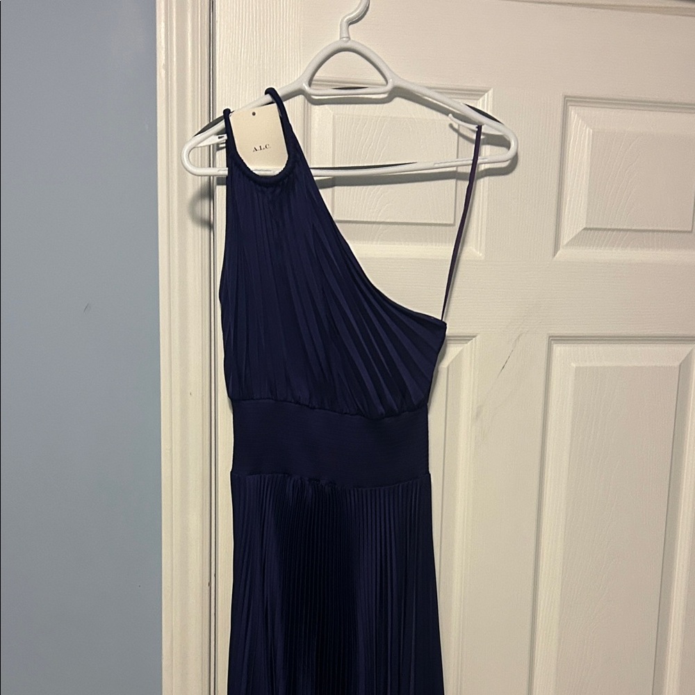 A.L.C. One Shoulder Dress in Navy